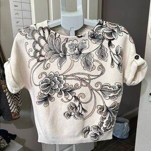 Chico's Elegant Cream and Black Knit Top